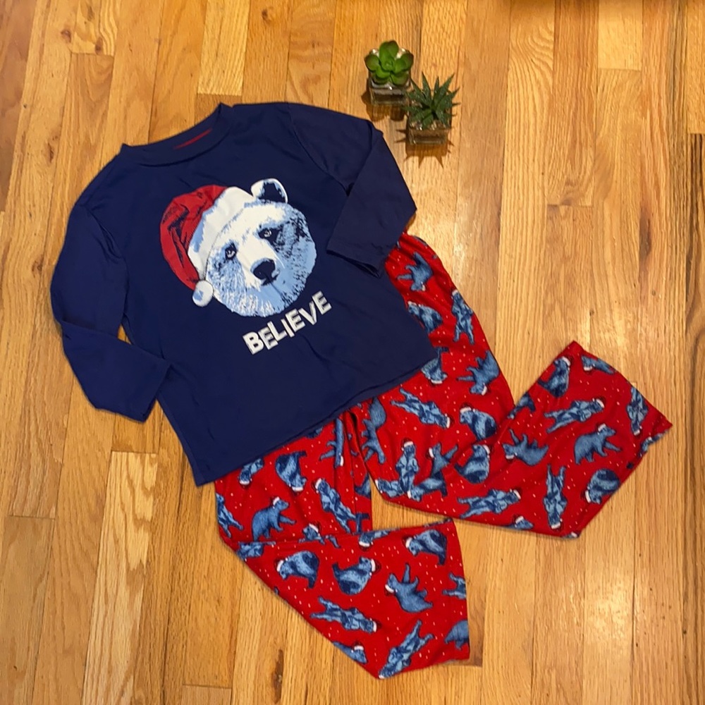 3 for $15 SALE Christmas Max & Olivia Believe pajamas size 4/5 red blue